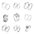 Ready to Ship Hot Trending 925 Silver Ring Couple Rings with Zircon